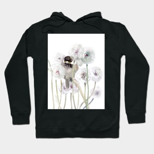 Dandelions and Chickadee Bird Hoodie